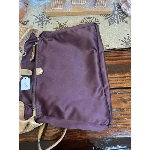 Coach Ashley (2011) Leather Croc Carry all Tote Bag Purse Camel Beige - Picture 12 of 16